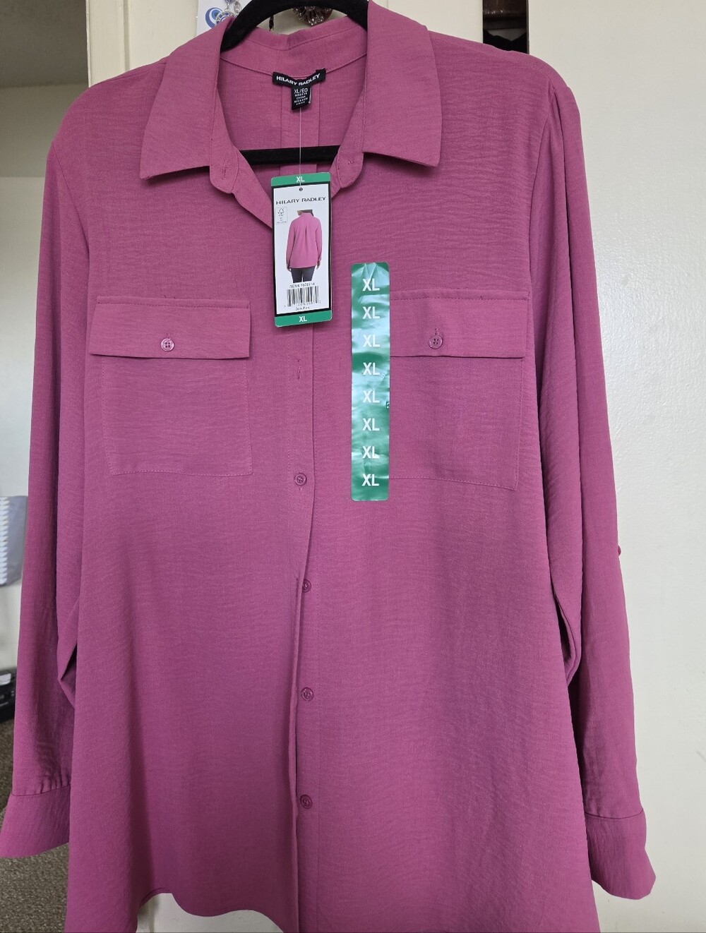 Hilary Radley Mauve Button-Down Shirt